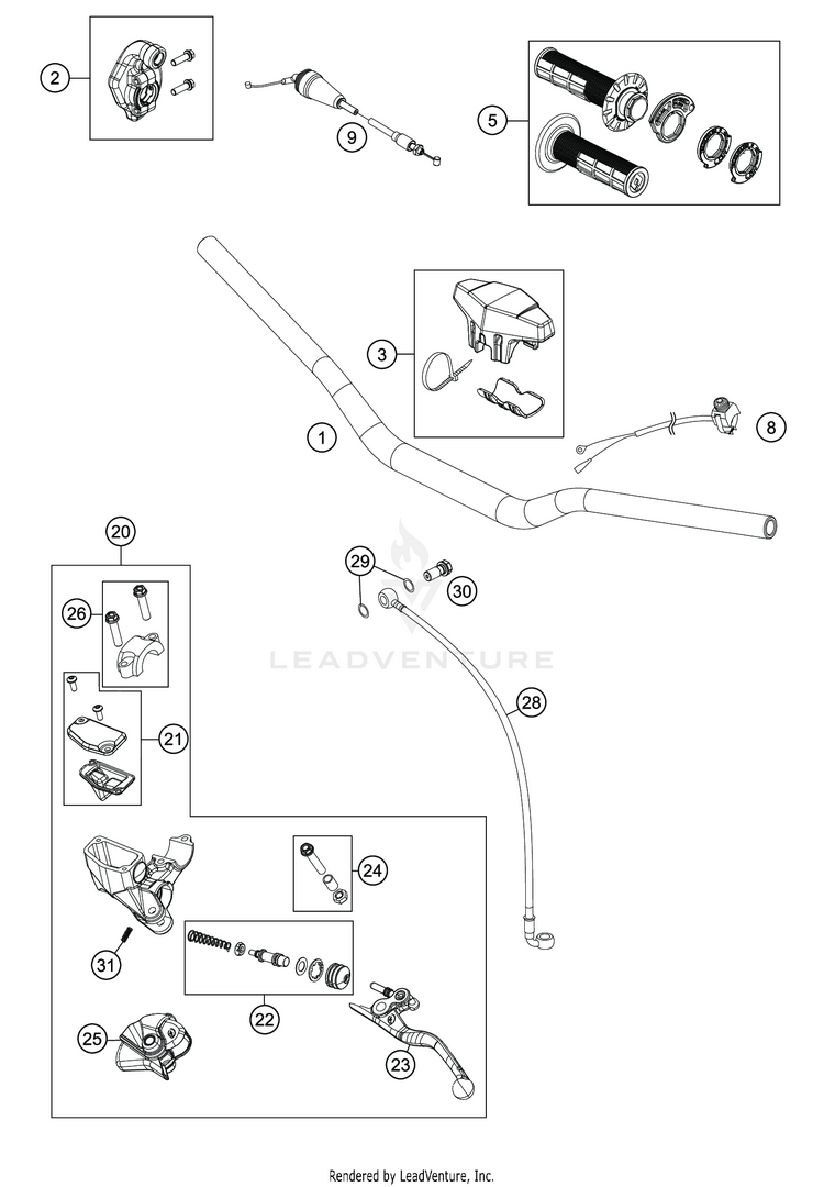 Handlebar, Controls TC 85 19 16 CHASSIS - 2020 Schematic
