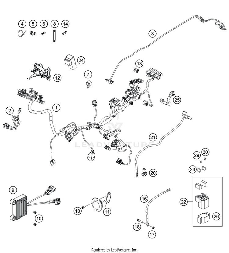 Wiring Harness FE 350s CHASSIS - 2020 Schematic