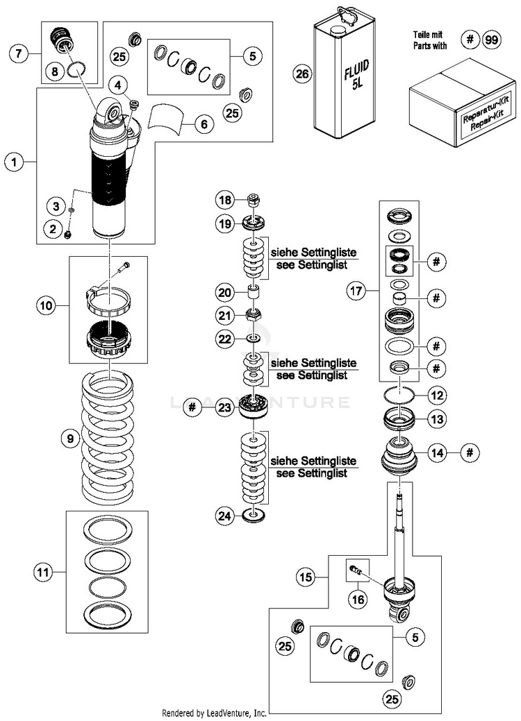 Shock Absorber Disassembled TC 85 19 16 CHASSIS - 2019 Schematic