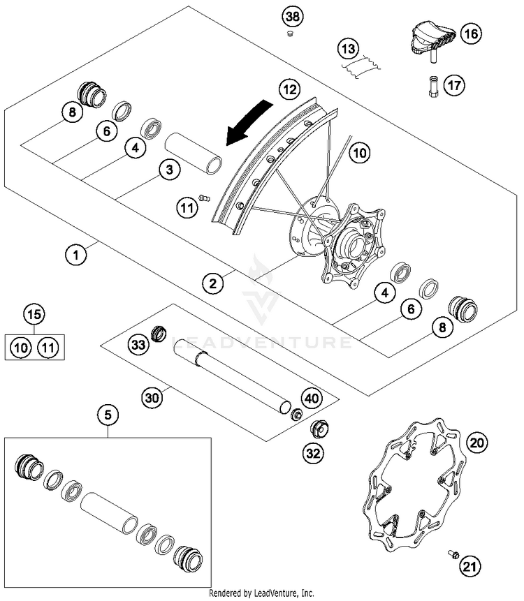 Front Wheel FC 350 CHASSIS - 2018 Schematic