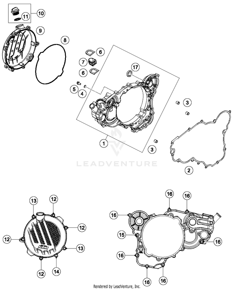 Clutch Cover TC 250 ENGINE - 2018 Schematic