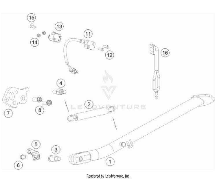 Side / Center Stand 701 ENDURO CHASSIS - 2023 Schematic