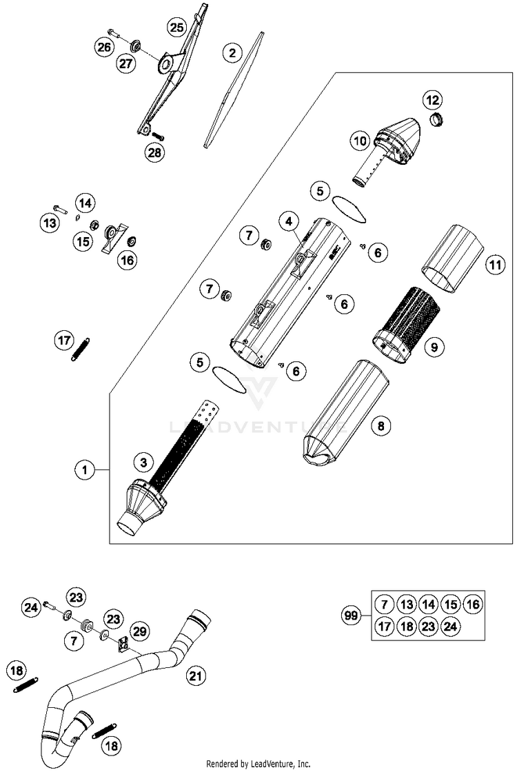 Exhaust System FE 250 CHASSIS - 2015 Schematic