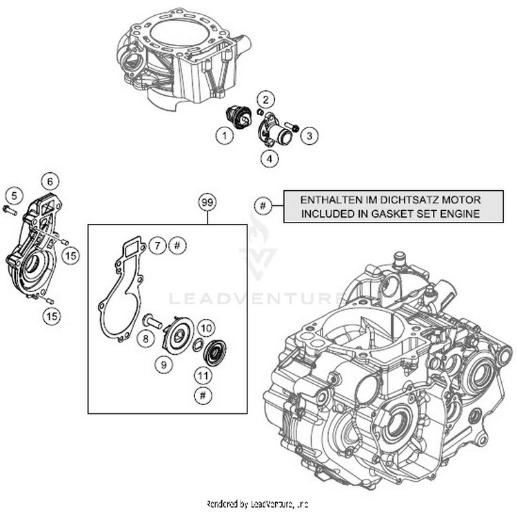 Water Pump 701 VITPILEN ENGINE - 2018 Schematic