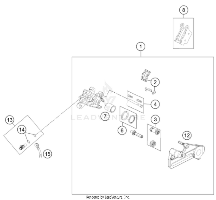 Rear Brake Caliper TC 85 19/16 CHASSIS - 2025 Schematic