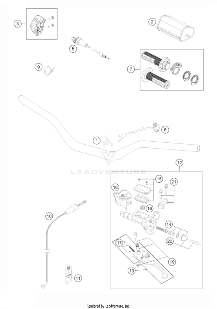 Handlebar, Controls TC 125 CHASSIS - 2022 Schematic
