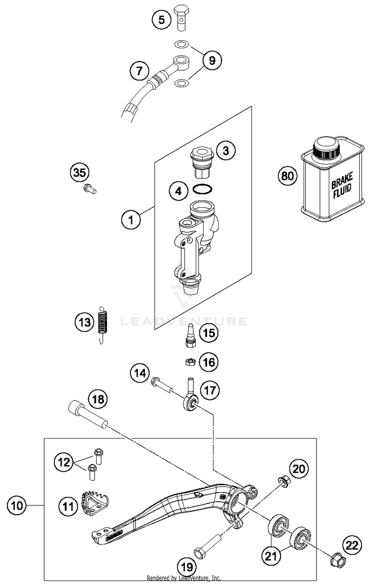 Rear Brake Control TC 125 CHASSIS - 2015 Schematic