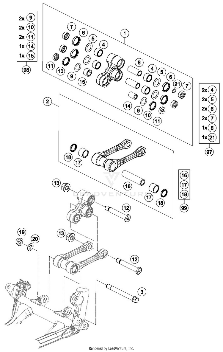 Pro Lever Linking FE 450 CHASSIS - 2019 Schematic