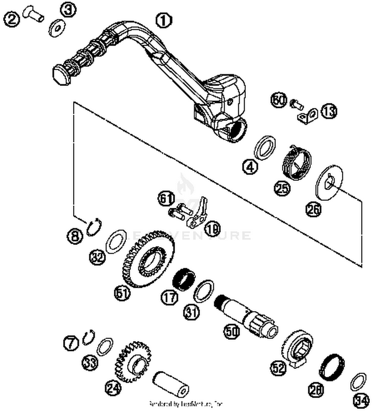 Kick Starter TE 250 ENGINE - 2015 Schematic