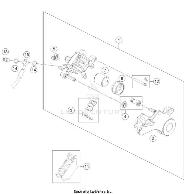 Rear Brake Caliper 701 ENDURO CHASSIS - 2023 Schematic