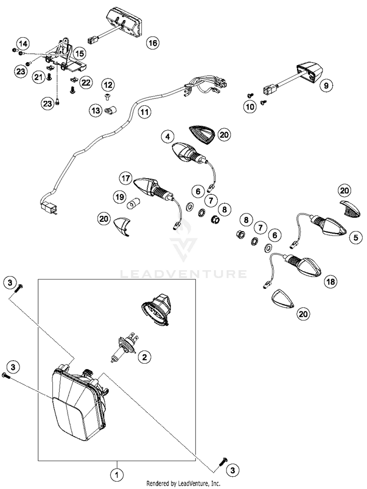 Lighting System 701 SUPERMOTO CHASSIS - 2016 Schematic