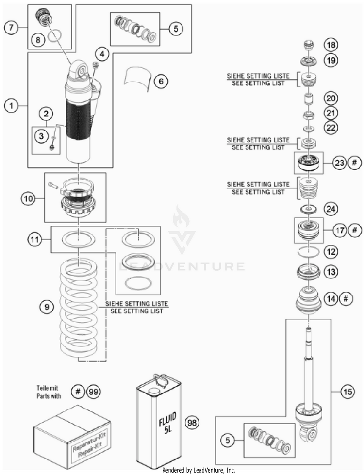 Shock Absorber Disassembled TC 85 17/14 CHASSIS - 2023 Schematic