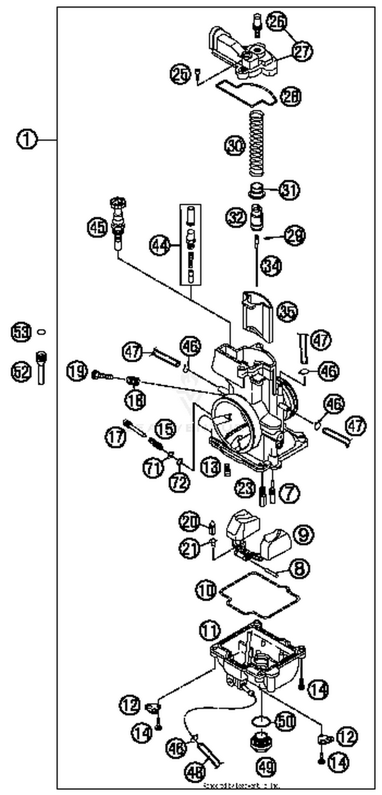 Carburetor TE 250 ENGINE - 2014 Schematic