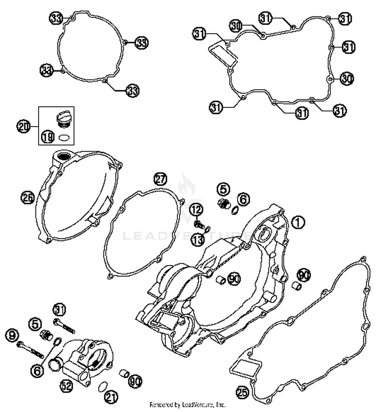Clutch Cover TC 125 ENGINE - 2015 Schematic