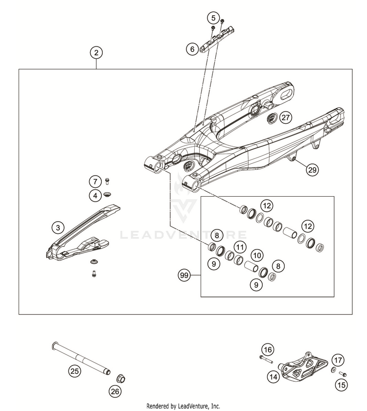 Swing Arm FC 350 CHASSIS - 2019 Schematic
