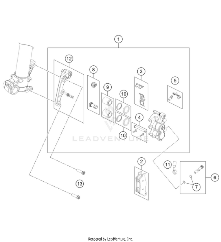 Front Brake Caliper TC 85 17/14 CHASSIS - 2024 Schematic