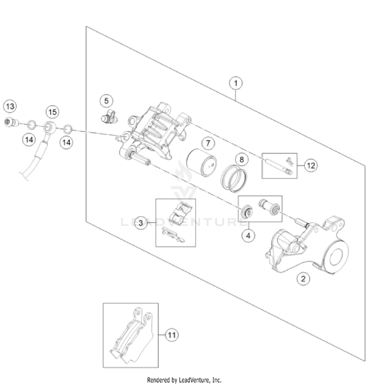 Rear Brake Caliper 701 ENDURO US CHASSIS - 2024 Schematic