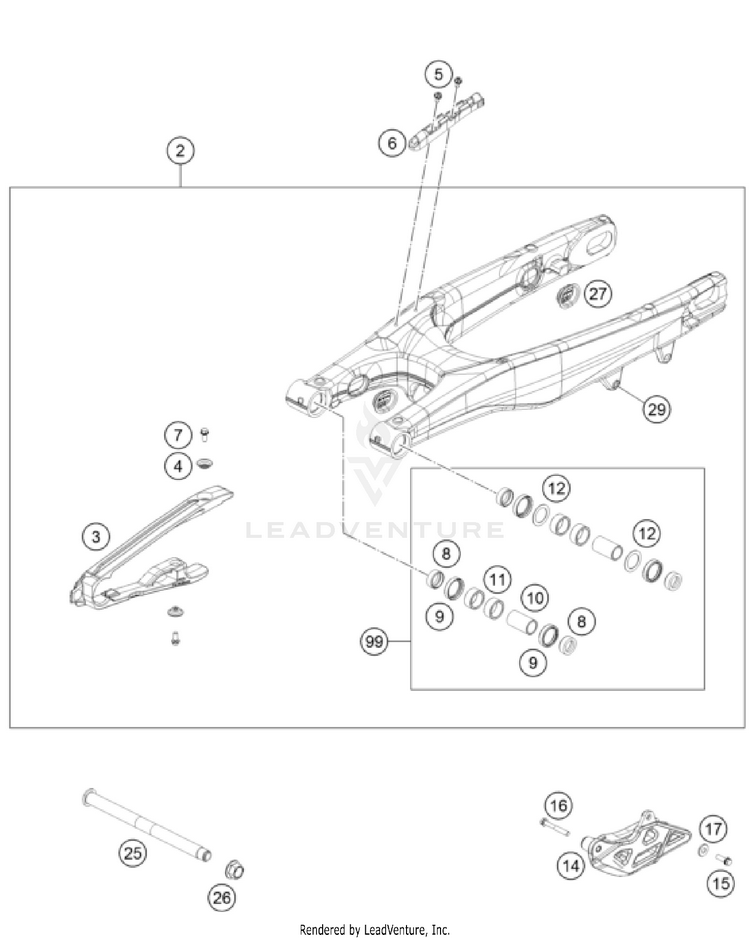 Swing Arm FC 250 CHASSIS - 2022 Schematic