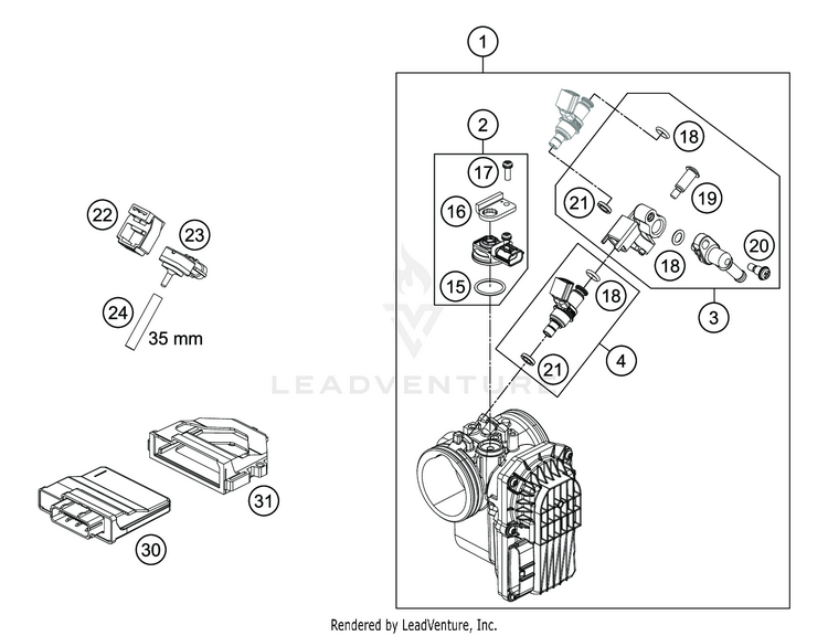 Throttle Body 701 SUPERMOTO ENGINE - 2020 Schematic