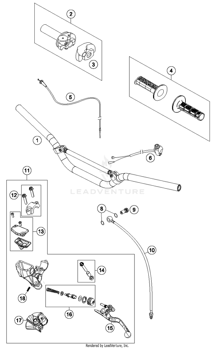 Handlebar, Controls TC 65 CHASSIS - 2018 Schematic