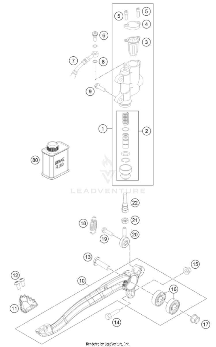 Rear Brake Control TC 85 19/16 CHASSIS - 2024 Schematic