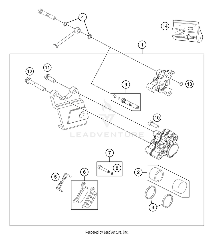 Rear Brake Caliper Schematic