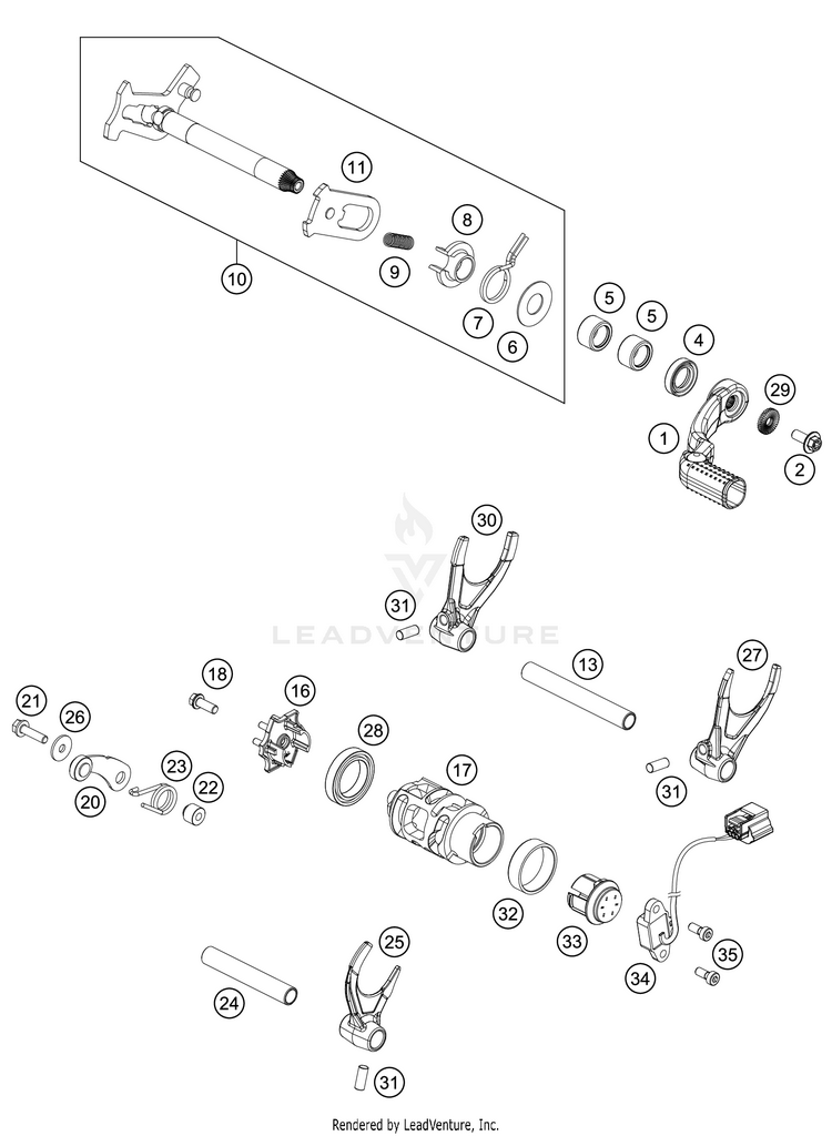 Shifting Mechanism FC 450 Engine - 2021 Schematic