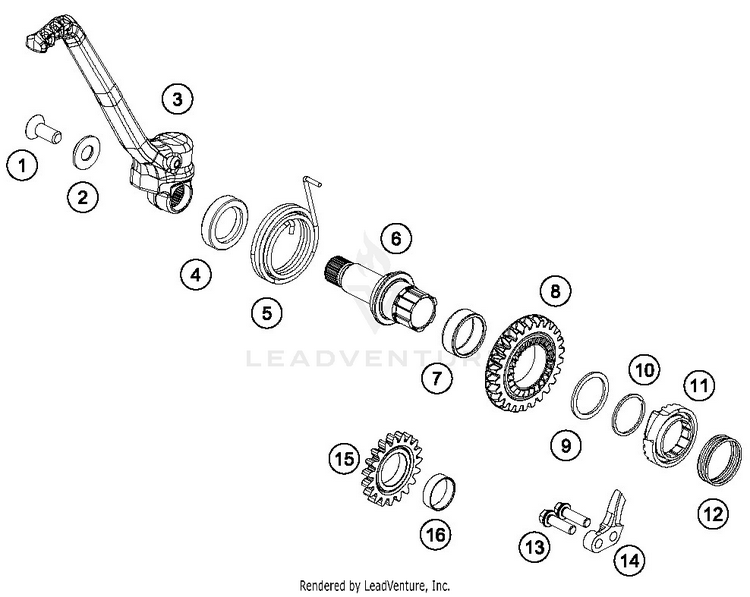 Kick Starter TC 125 ENGINE - 2019 Schematic