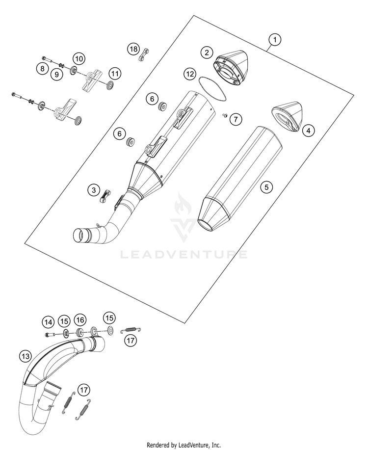 Exhaust System FC 450 CHASSIS - 2021 Schematic
