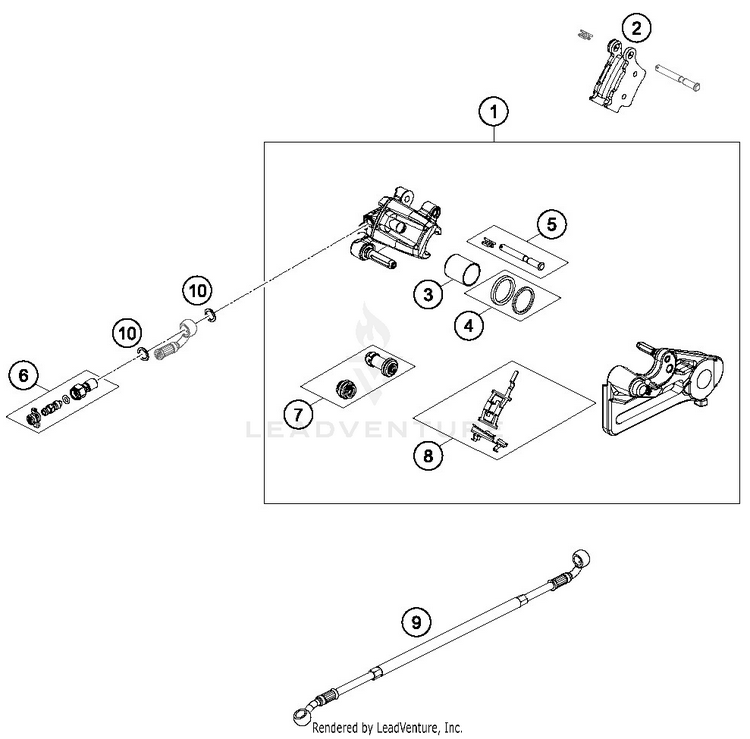 Rear Brake Caliper FE 501 CHASSIS - 2019 Schematic