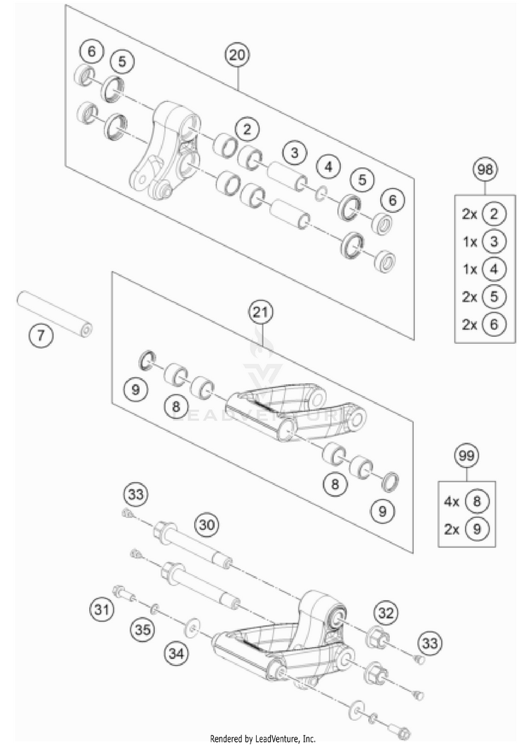 Pro Lever Linking 701 ENDURO CHASSIS - 2023 Schematic