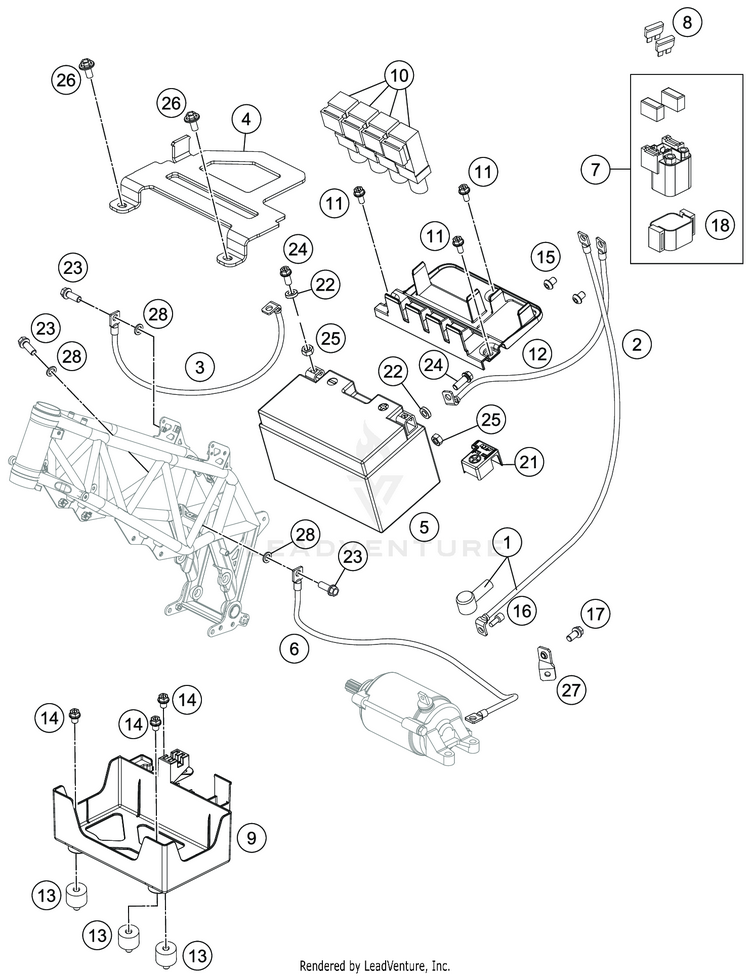 Battery 701 SUPERMOTO CHASSIS - 2019 Schematic