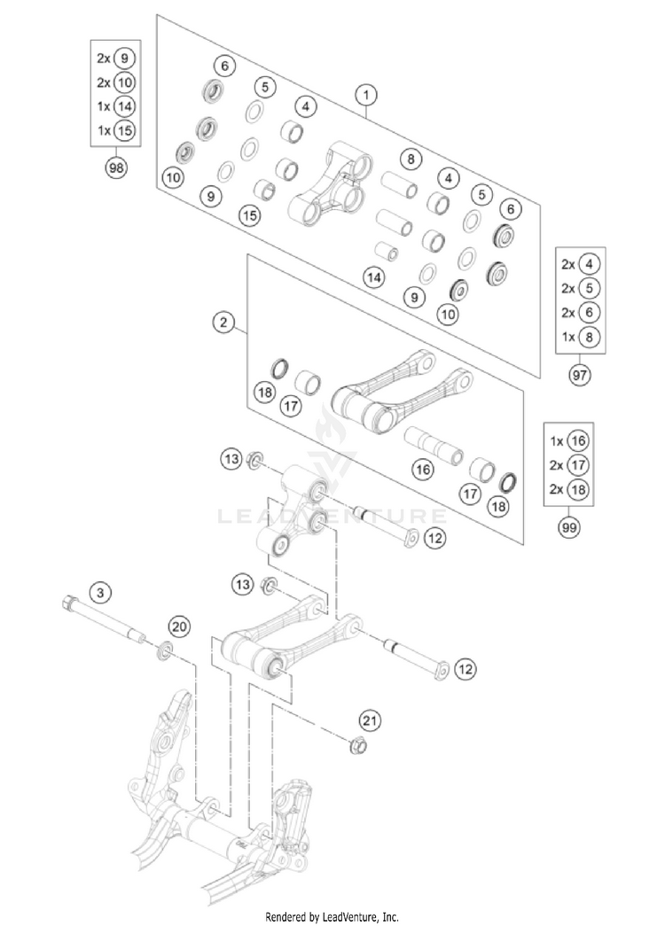 Pro Lever Linking FX 450 CHASSIS - 2022 Schematic