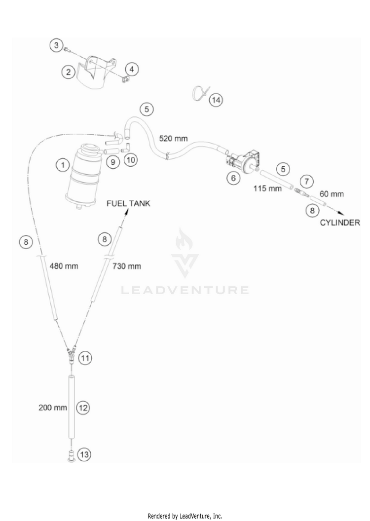 Evaporative Canister 701 ENDURO US CHASSIS - 2022 Schematic