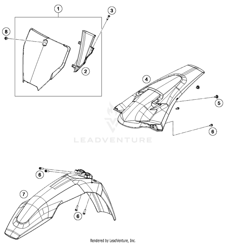 Mask, Fenders TC 250 CHASSIS - 2018 Schematic
