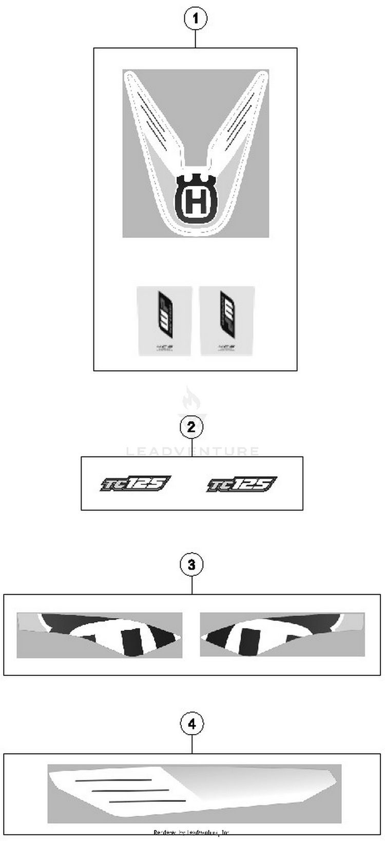 Decal TC 125 CHASSIS - 2014 Schematic