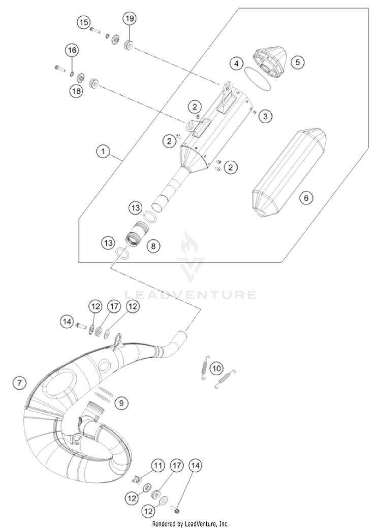 Exhaust System TC 250 CHASSIS - 2025 Schematic