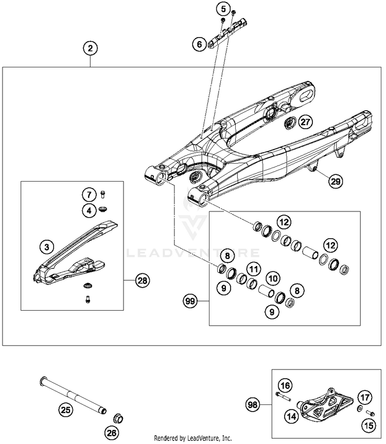 Swing Arm FC 250 CHASSIS - 2017 Schematic