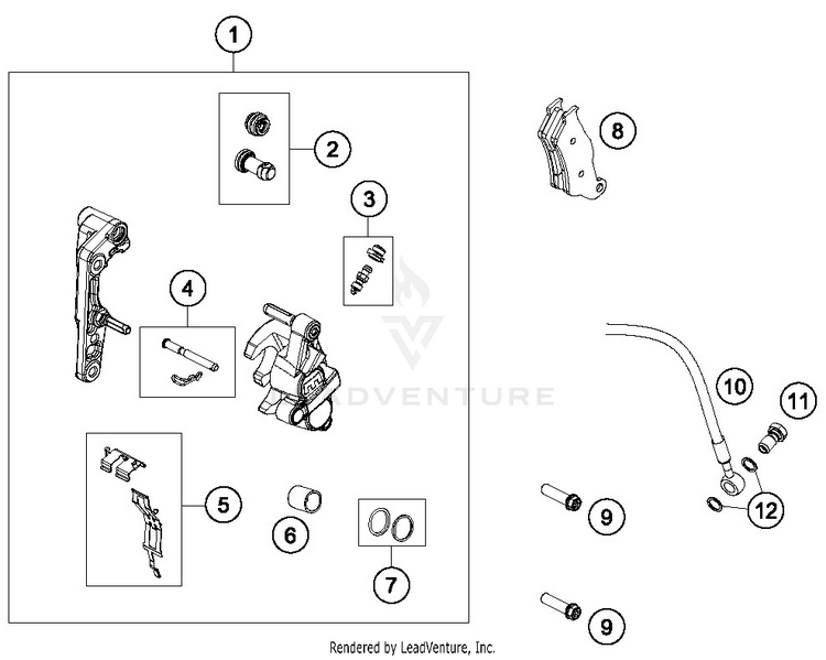 Front Brake Caliper FE 501 CHASSIS - 2019 Schematic