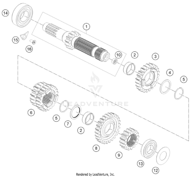 Transmission I - Main Shaft FE 450 US ENGINE - 2026 Schematic