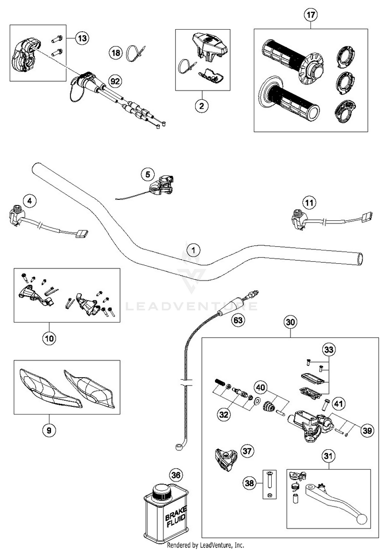Handlebar, Controls TE 300i CHASSIS - 2019 Schematic