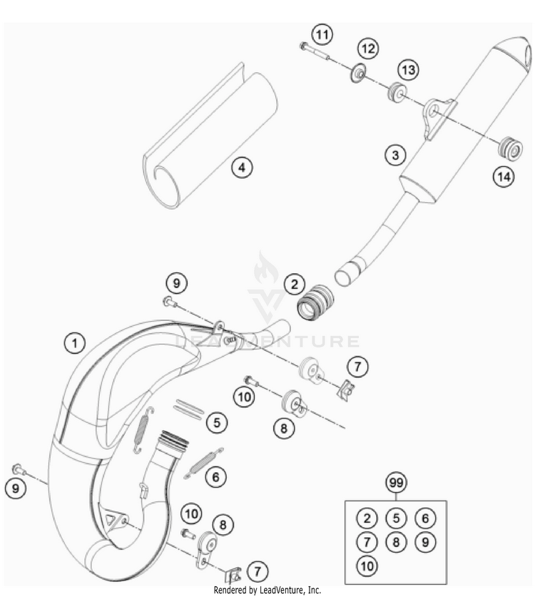 Exhaust System TC 65 CHASSIS - 2023 Schematic