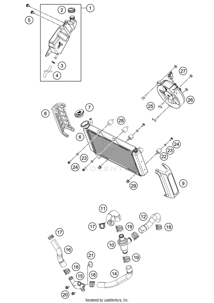Cooling System 401 Svartpilen Engine - 2018 Schematic