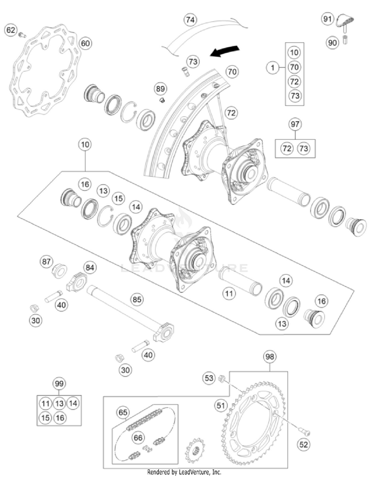 Rear Wheel TC 85 17/14 CHASSIS - 2025 Schematic