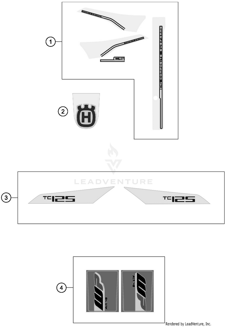 Decal TC 125 CHASSIS - 2017 Schematic