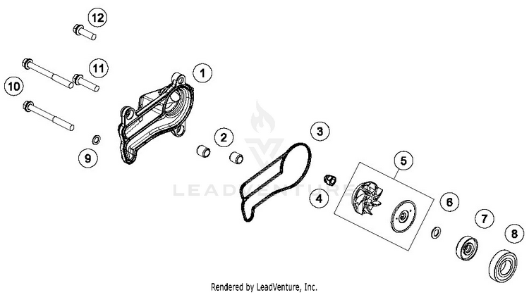 Water Pump TE 250i ENGINE - 2019 Schematic