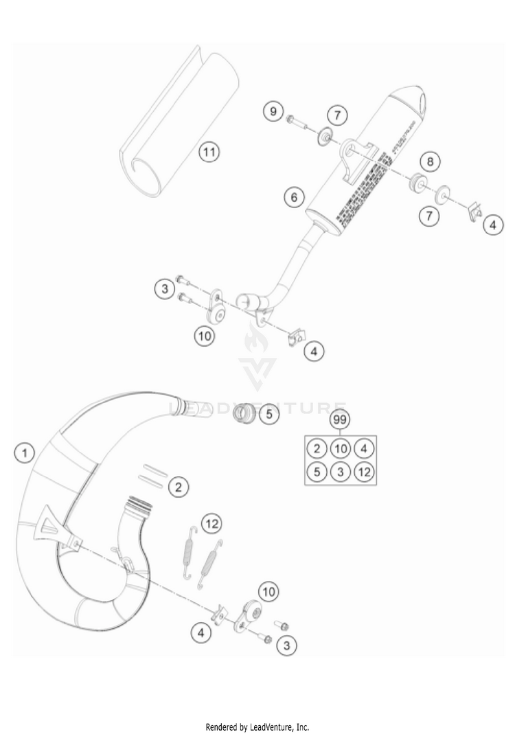 Exhaust System TC 50 EU CHASSIS - 2022 Schematic