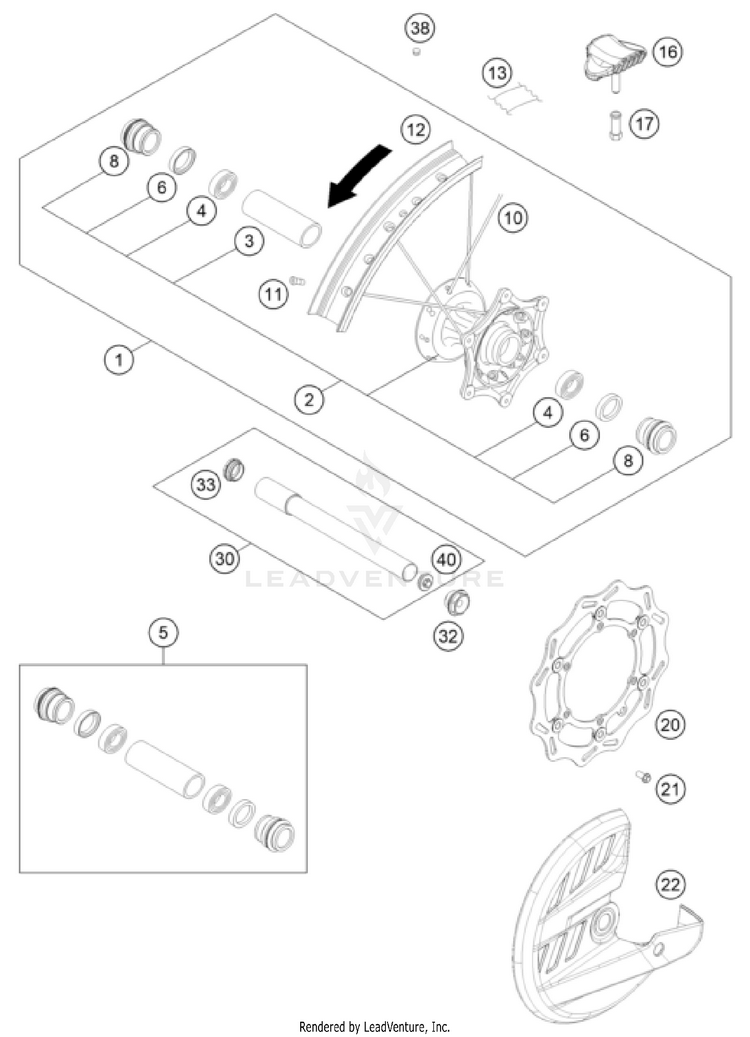 Front Wheel FC 250 ROCKSTAR EDITION US CHASSIS - 2022 Schematic