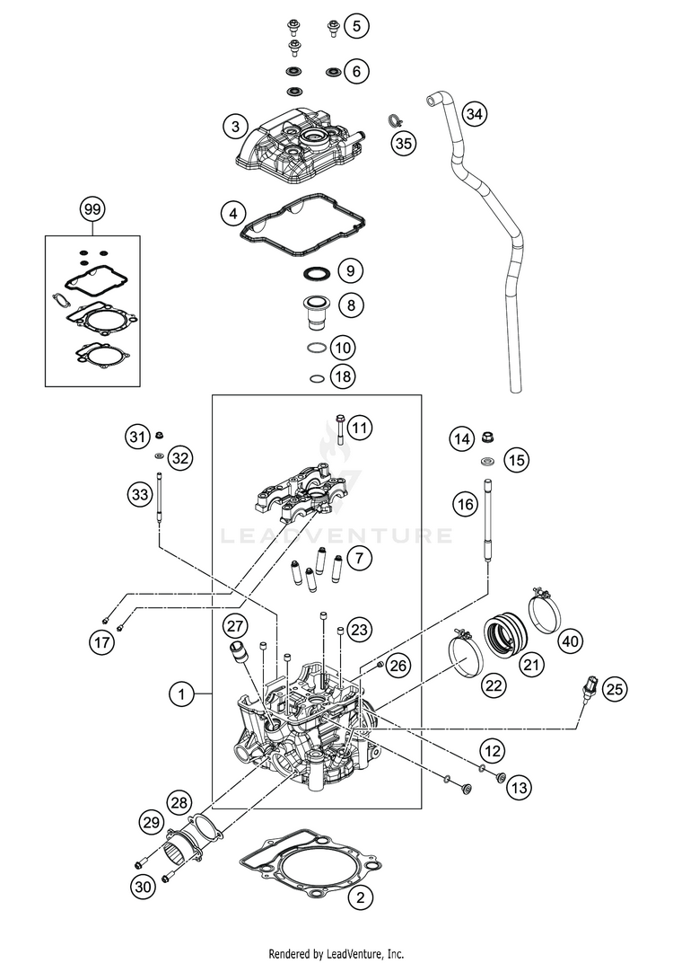 Cylinder Head FC 350 ENGINE - 2020 Schematic