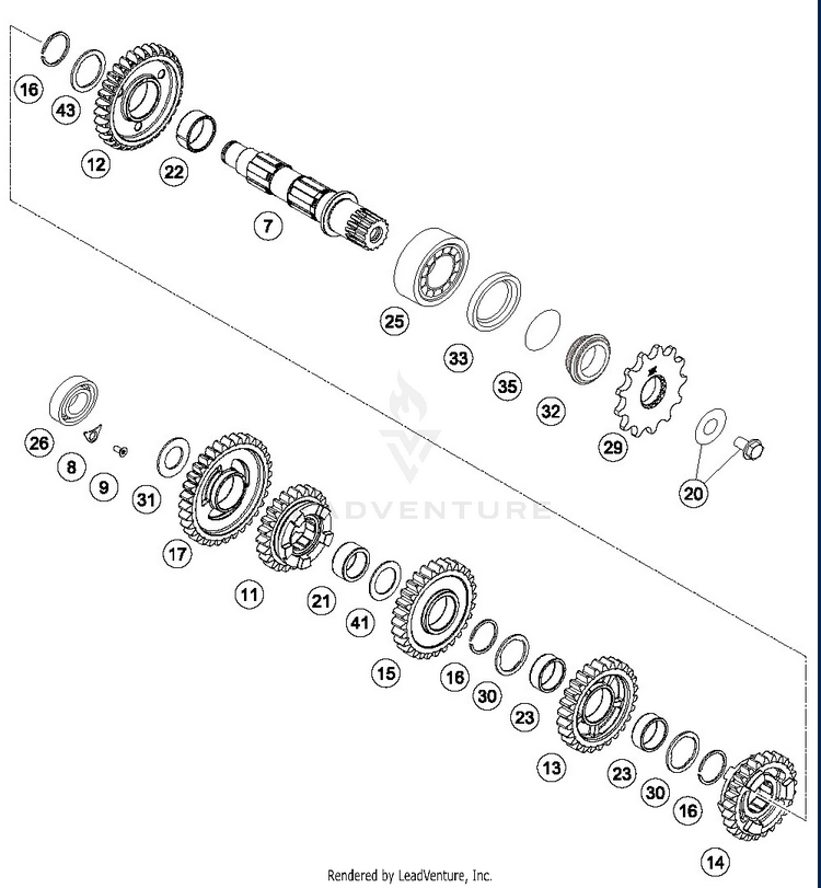 Transmissionii - Countershaft FX 350 ENGINE - 2019 Schematic